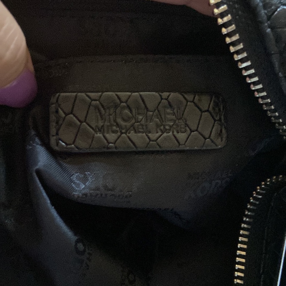 Authentic Michael Kors Black Python Leather Bag - image 6
